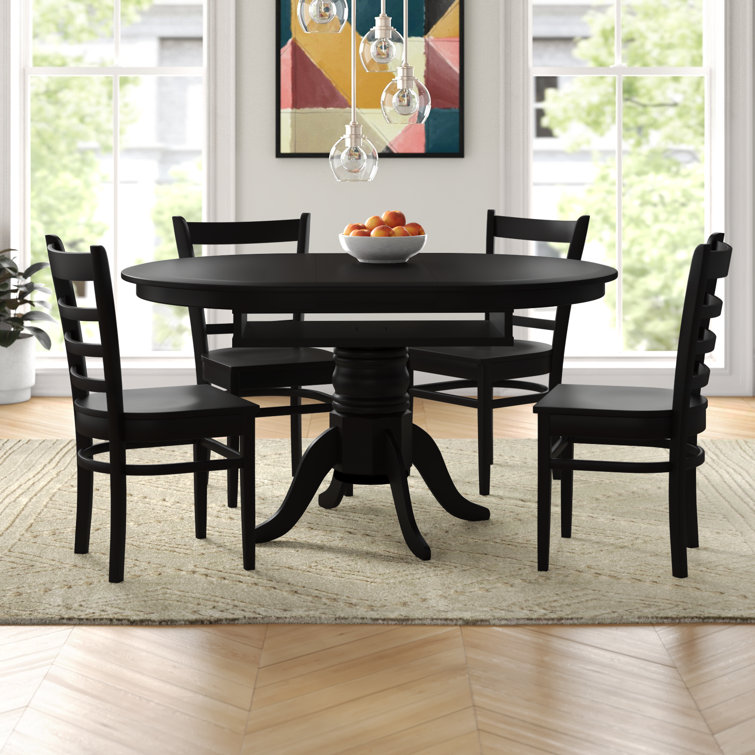 Lark Manor Ajanea Extendable Solid Wood Pedestal Dining Set And Reviews Wayfair 9295